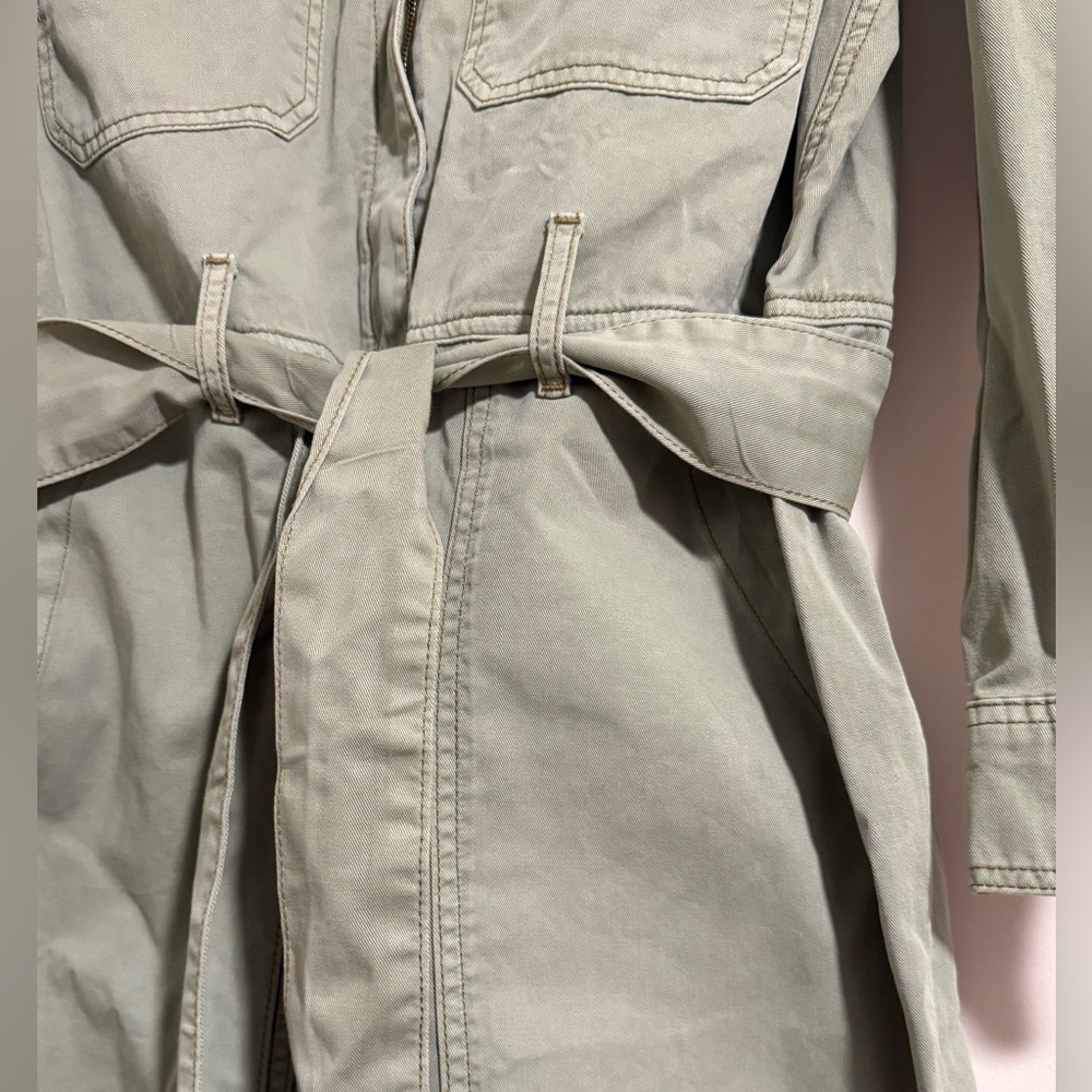 NWT Me + Em super soft utility jumpsuit sage green organic cotton size 10 - Picture 12 of 12